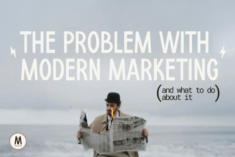 Man reading a burning newspaper on the beach, symbolizing the downfall of outdated marketing tactics.